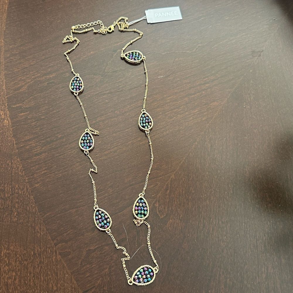 Pannee Gold Long Decorative Necklace